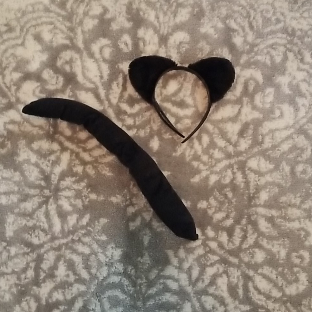 Black Cat ears and tail Costume